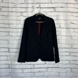Zac & Rachel Black Stretch Open-Front Blazer Women’s L Classic Work Office Suit